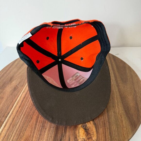 Cleveland Browns Snapback Hat Embroidered Logo Cap Big C Orange Brown New Tags - Picture 6 of 16